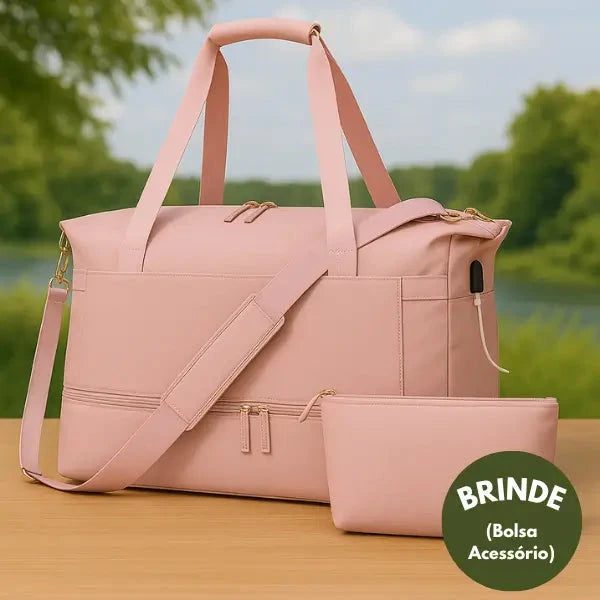 Bolsa-Mala com Bolsos Multifuncionais - Lunna Urban + BRINDE Loja Online 
