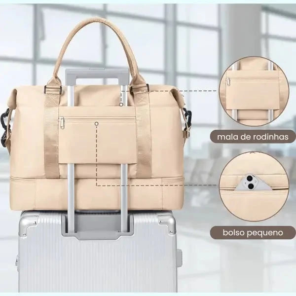 Bolsa-Mala Impermeável com Bolsos Multifuncionais - Elegância Urbana + BRINDE Loja Online 